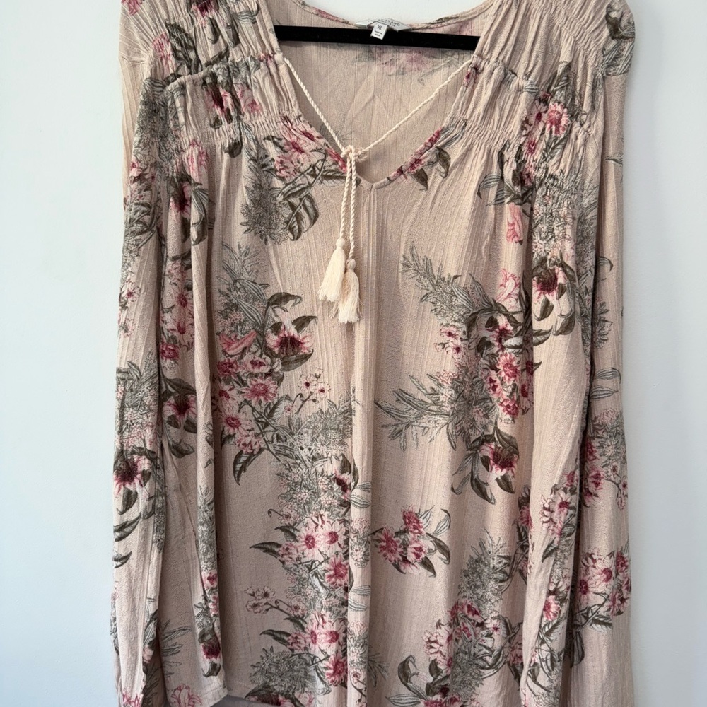 Lucky Brand Pink Floral Blouse
